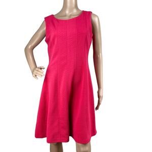 Just... Taylor Women's Pink Textured Sleeveless Knee Length Fit & Flare Dress 6
